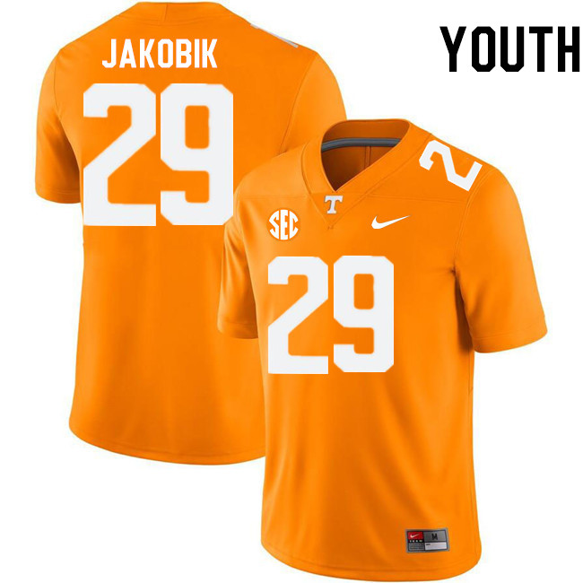 Youth #29 Jack-Henry Jakobik Tennessee Volunteers College Football Jerseys Stitched-Orange